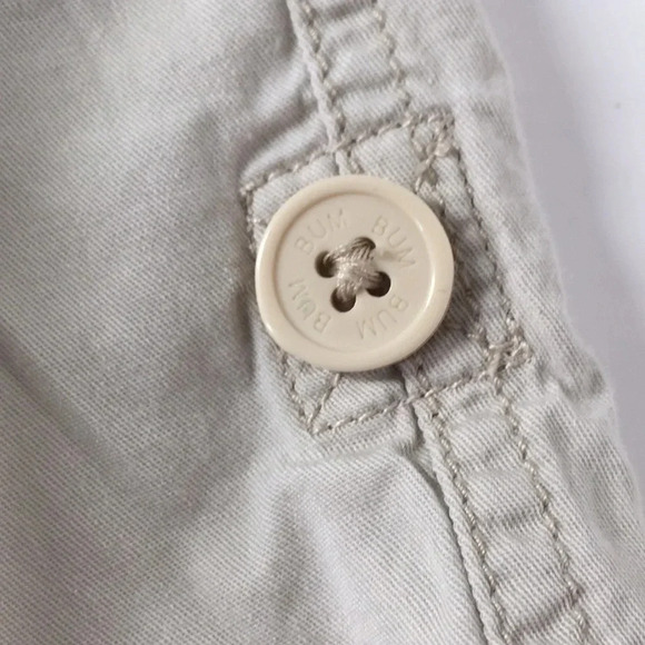 Beige Cream Bermuda casual shorts sporty  athletic hiking tie waist size 14 - Picture 6 of 16